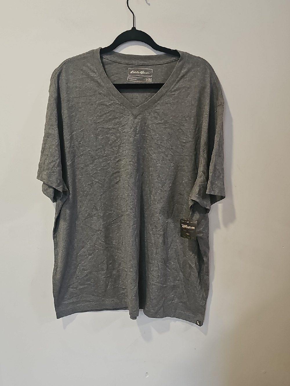 Eddie Bauer Gray V-Neck Short Sleeve Tee